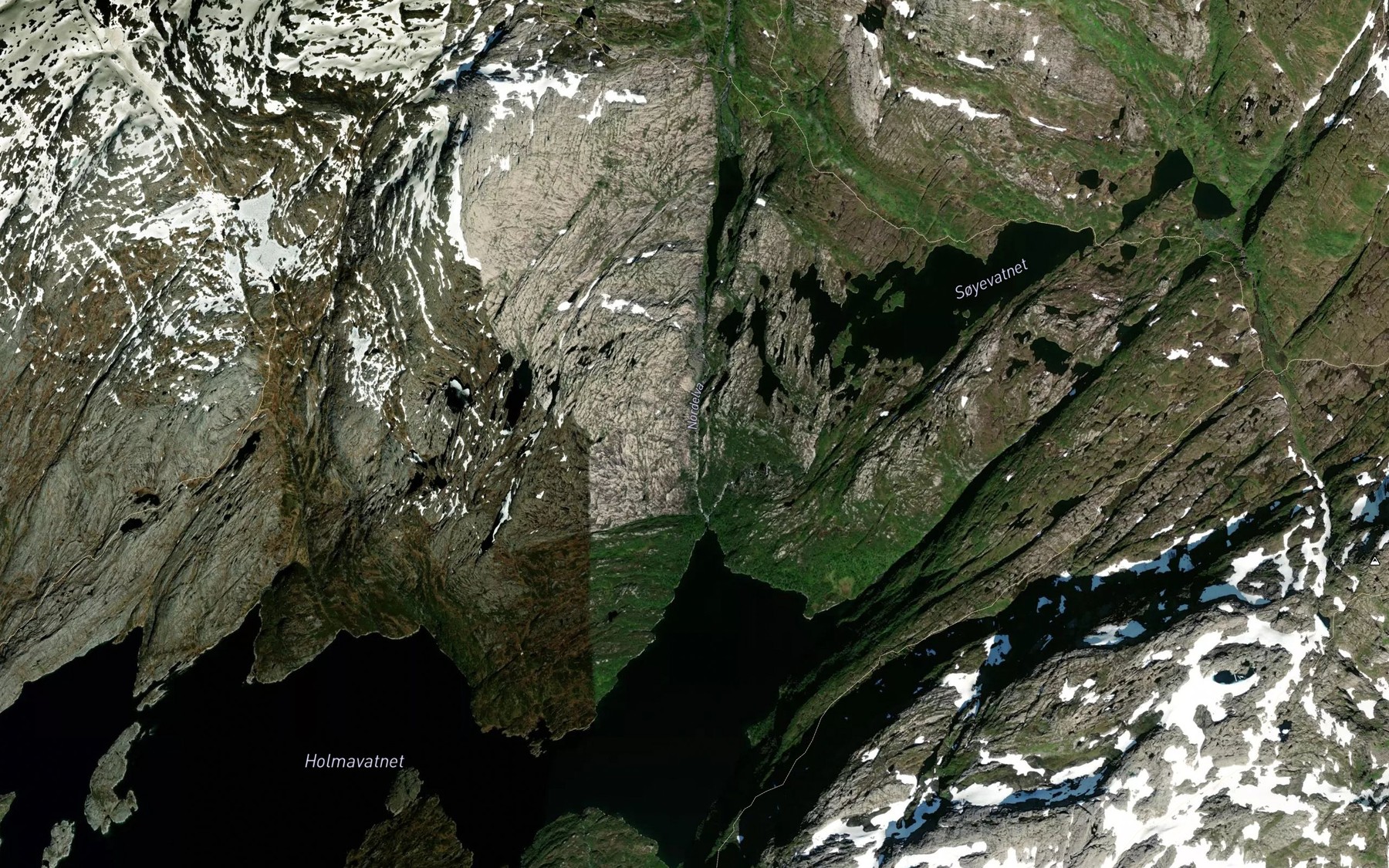 Satellite map of the Nordelvi