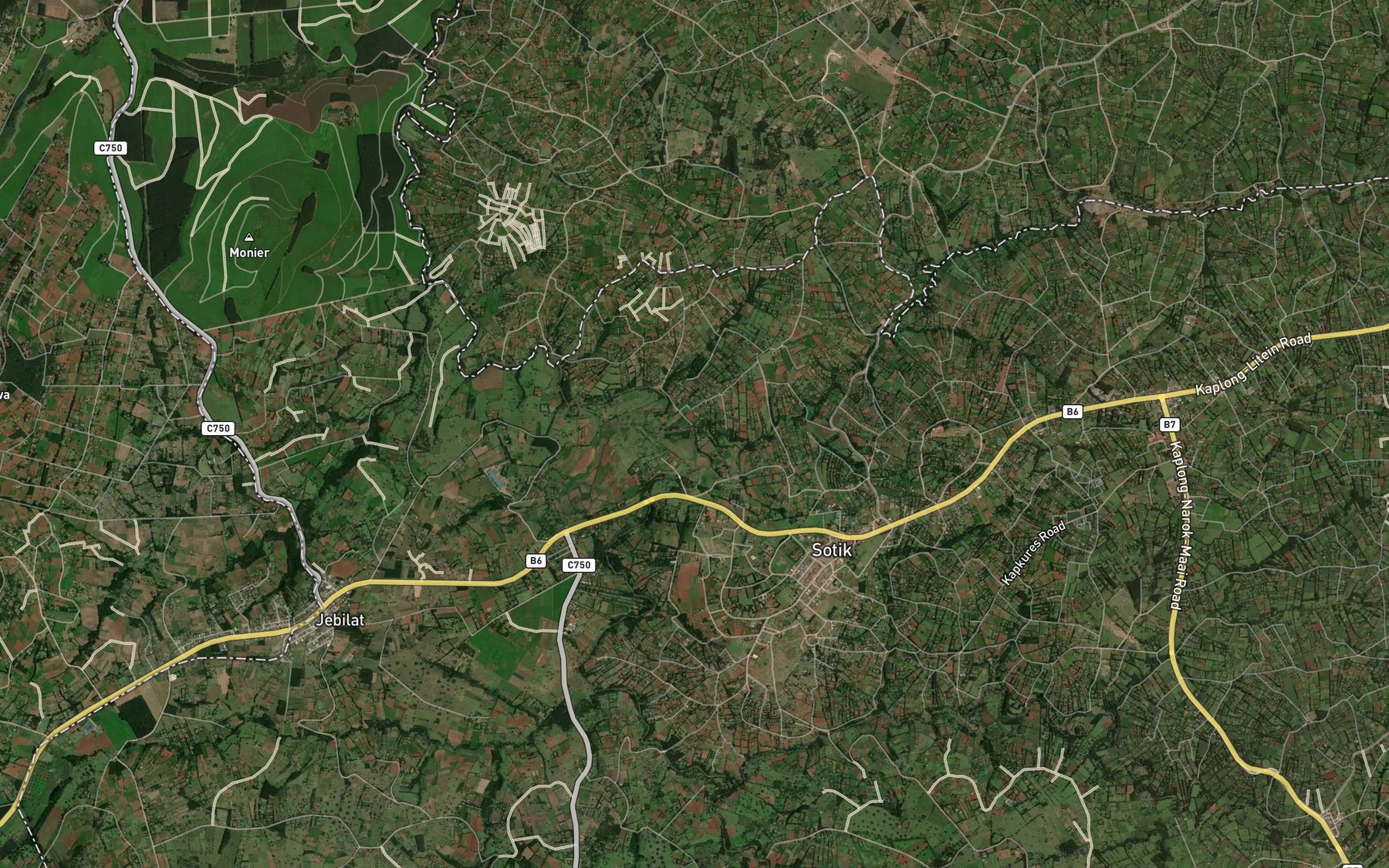 Satellite map of the Ainabkoi