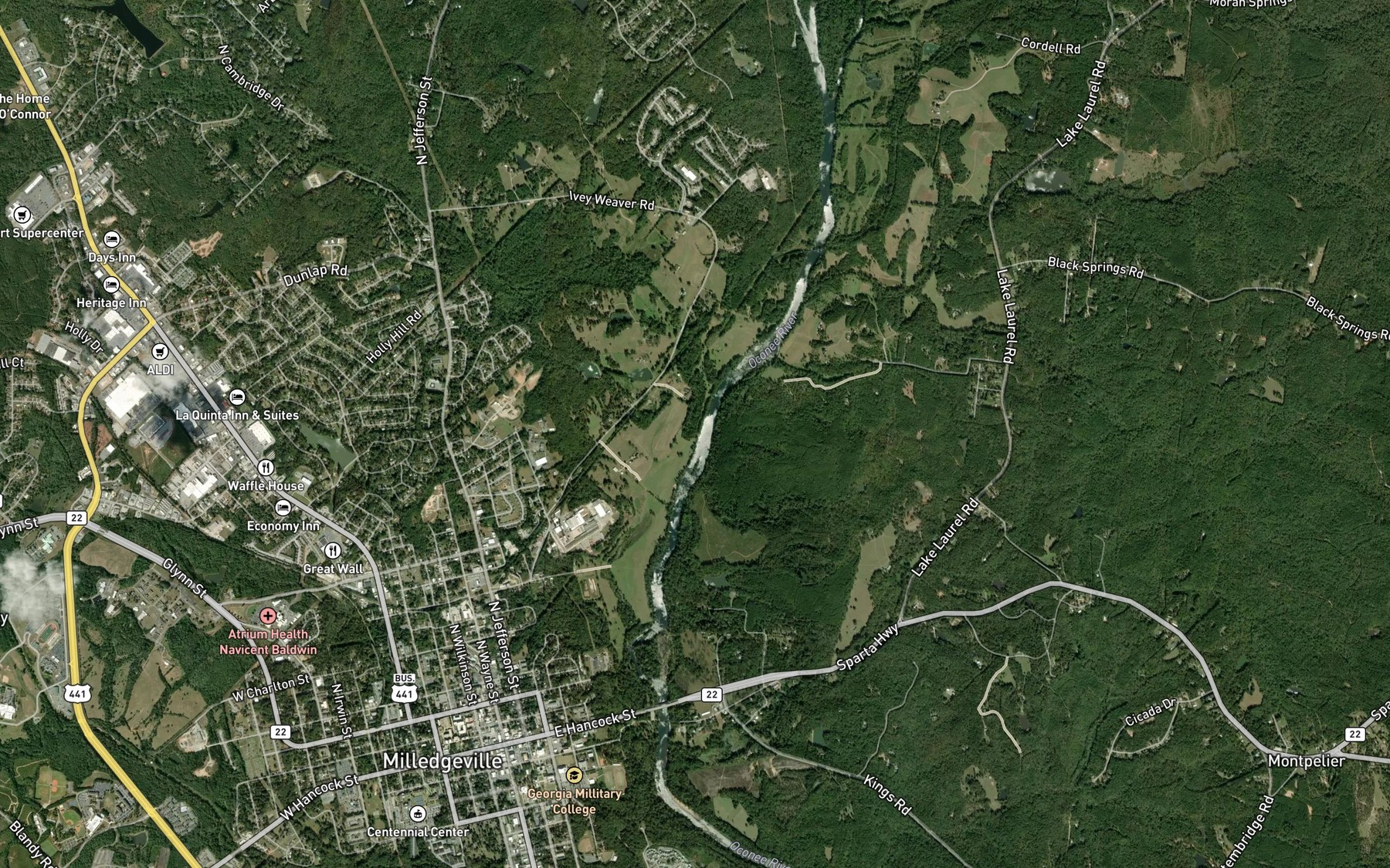 Satellite map of the Tobler Creek