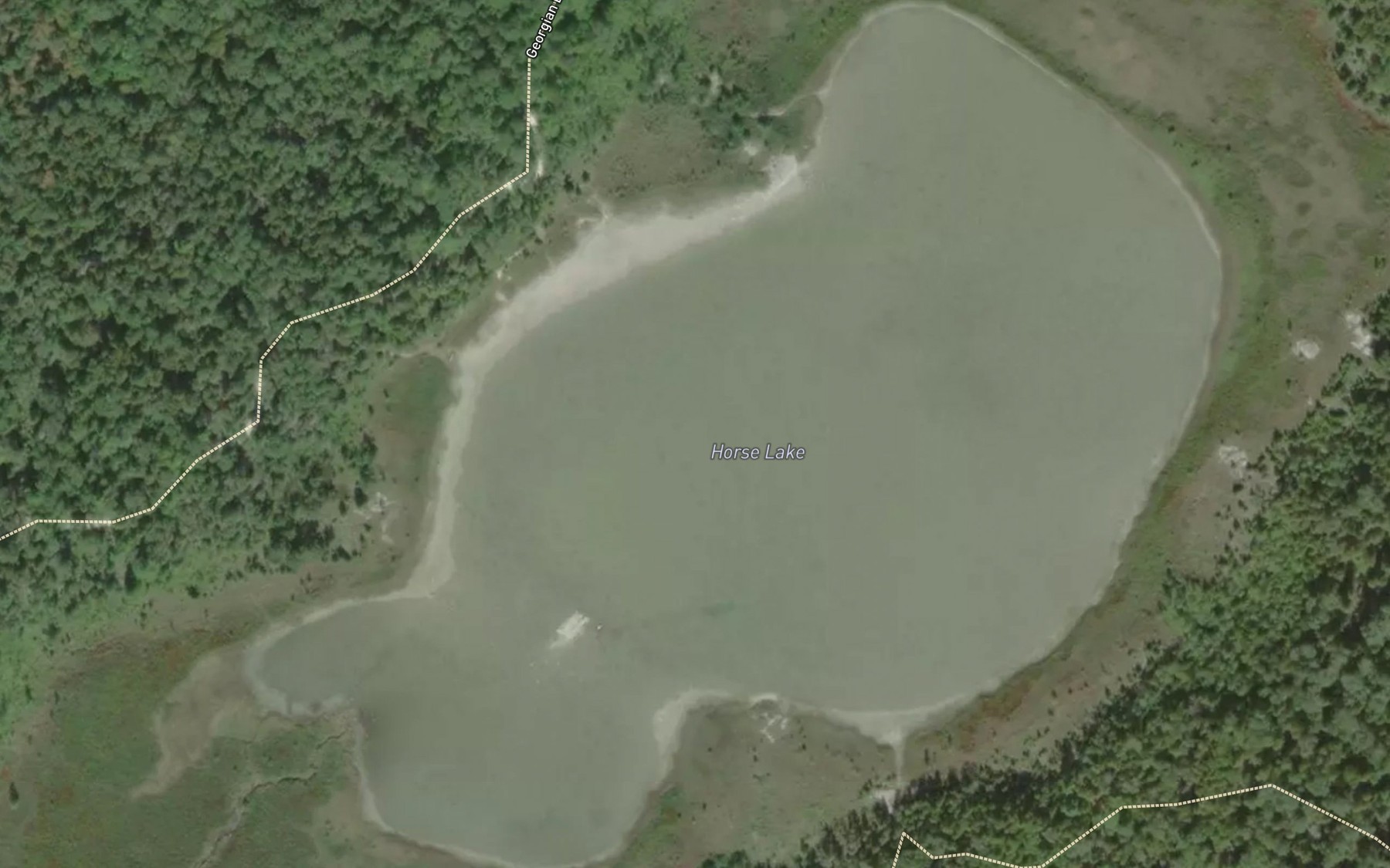 Satellite map of the Horse Lake