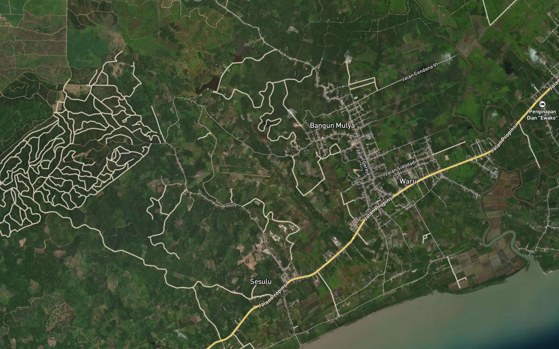 Satellite map of the Sungai Uka