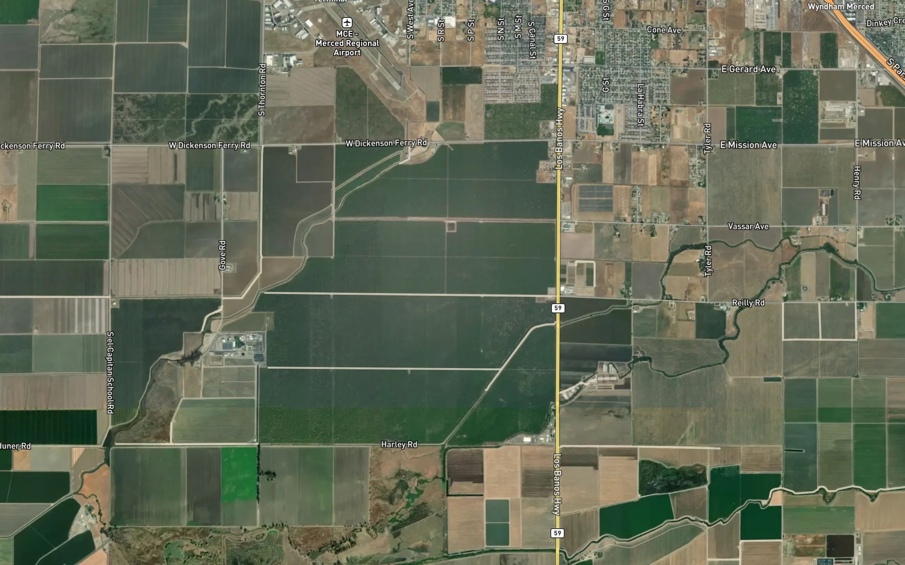 Satellite map of the Paden Drain