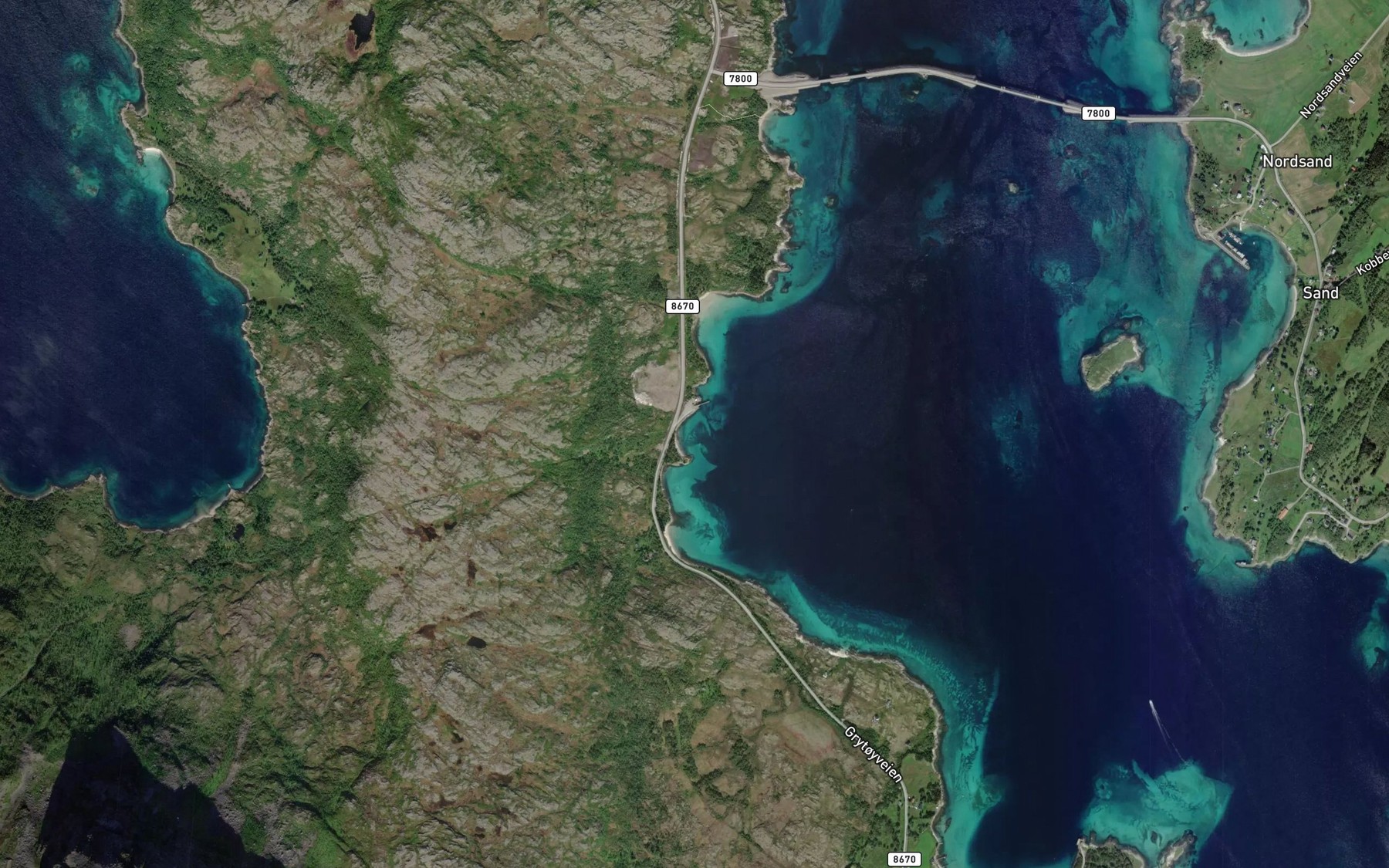 Satellite map of the Roskarvika