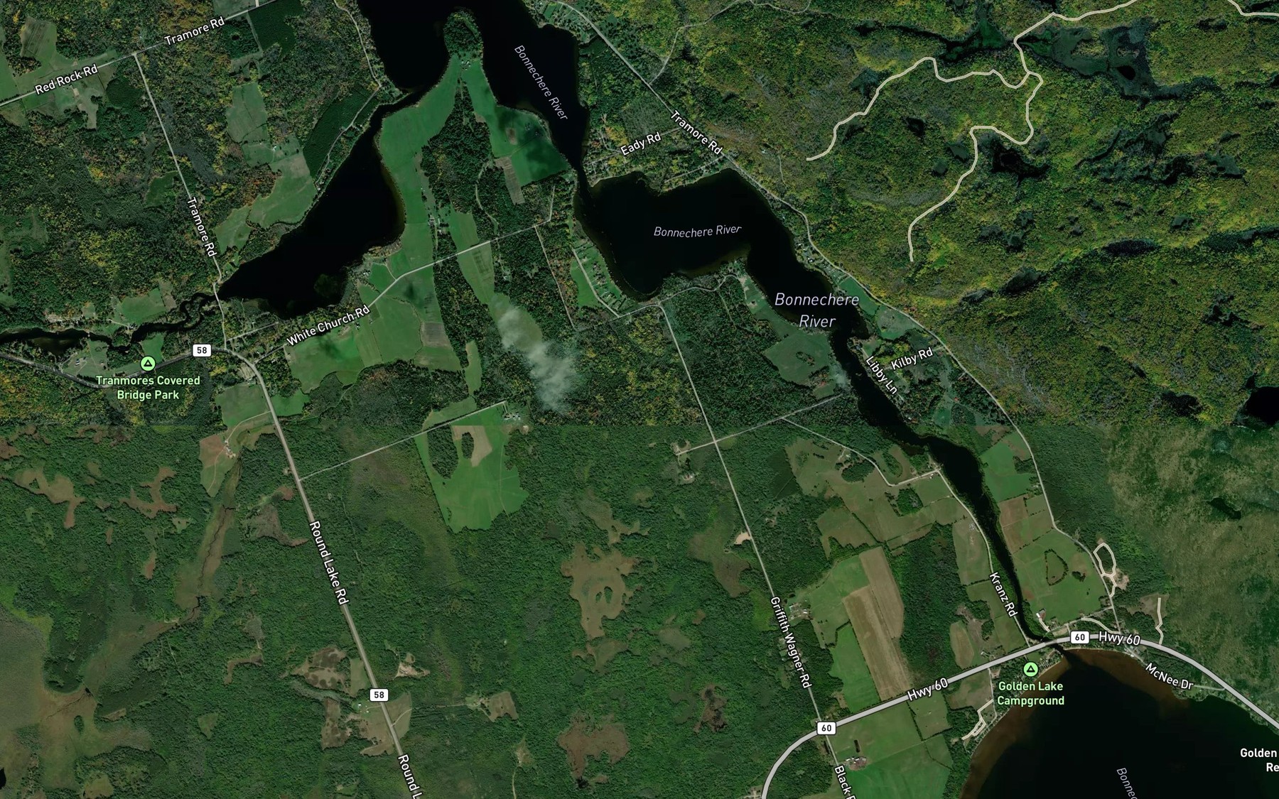 Satellite map of the Wilsons Bay