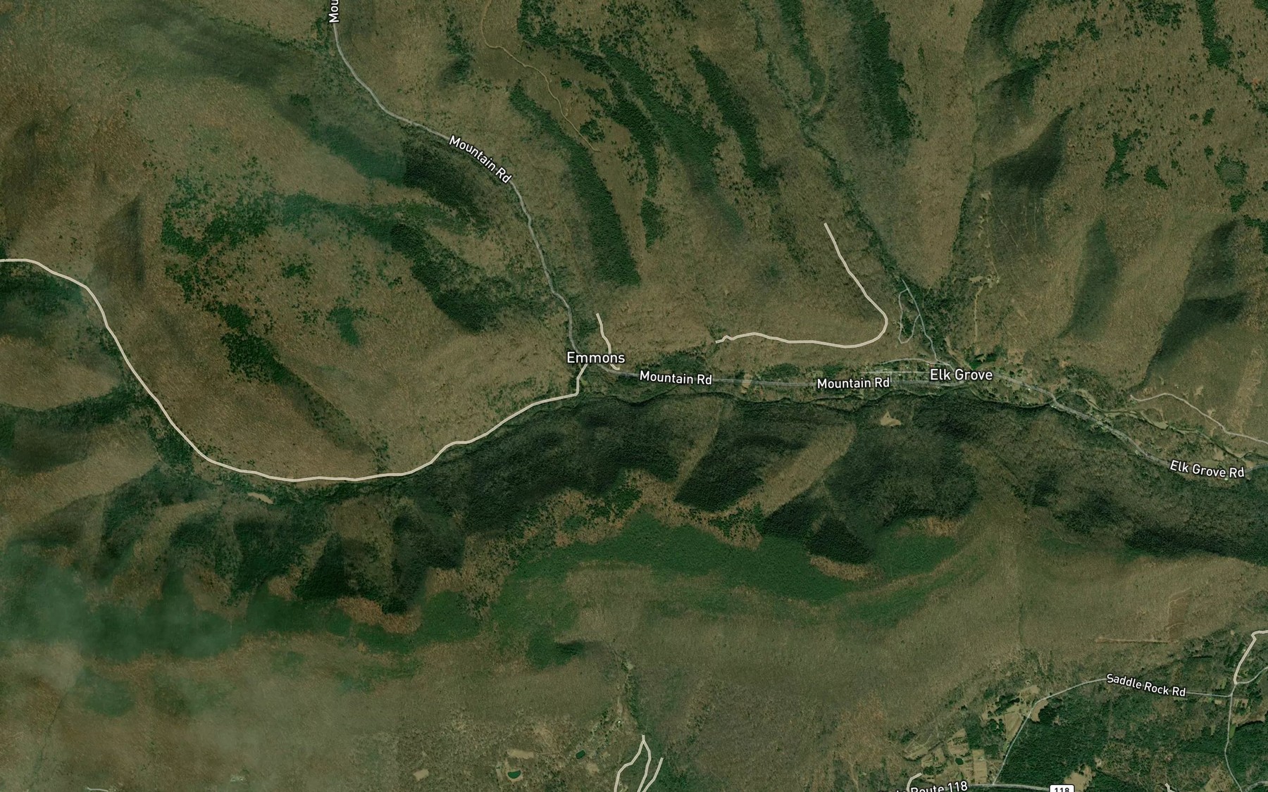 Satellite map of the Painter Run