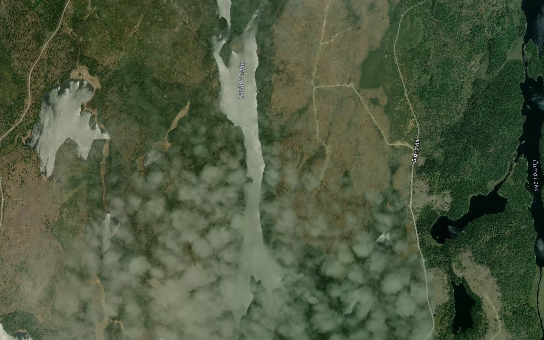 Satellite map of the Skelton Lake