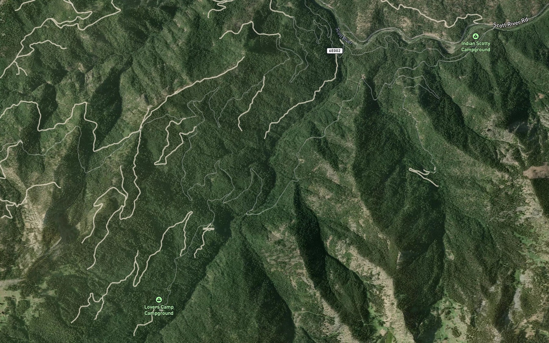 Satellite map of the Second Valley Creek