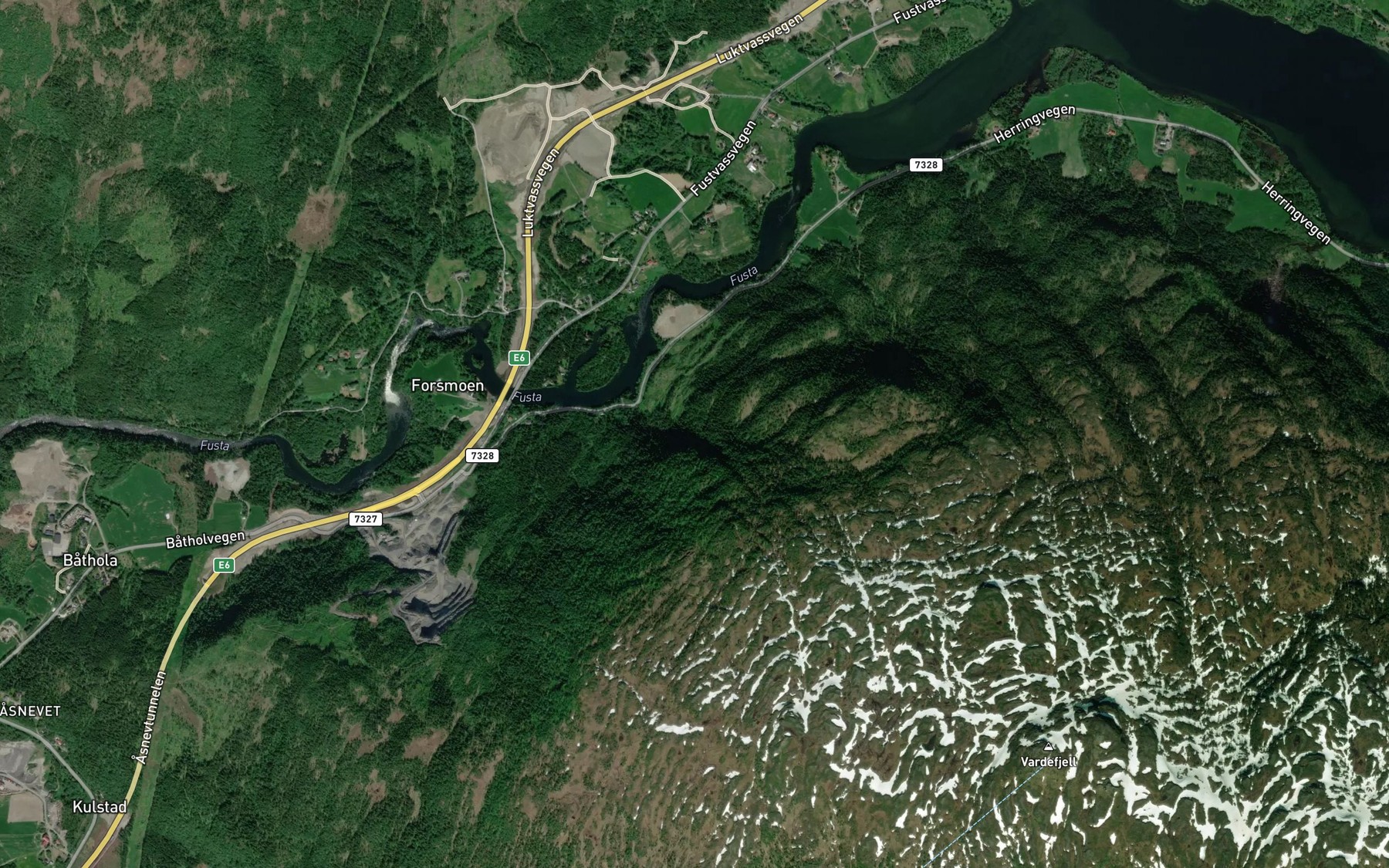 Satellite map of the Eldrubekken