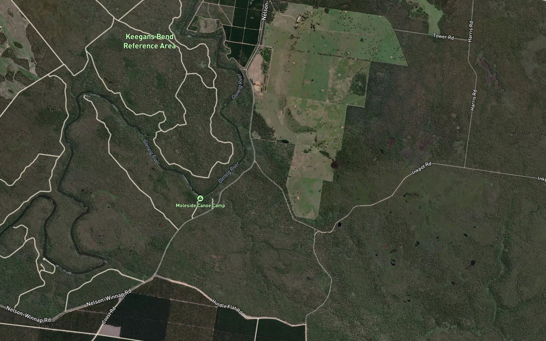 Satellite map of the Moleside Creek
