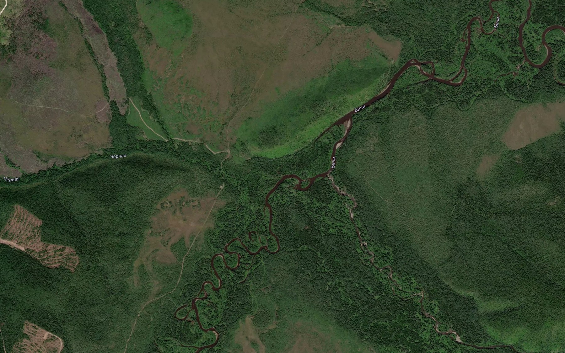 Satellite map of the Chernaya