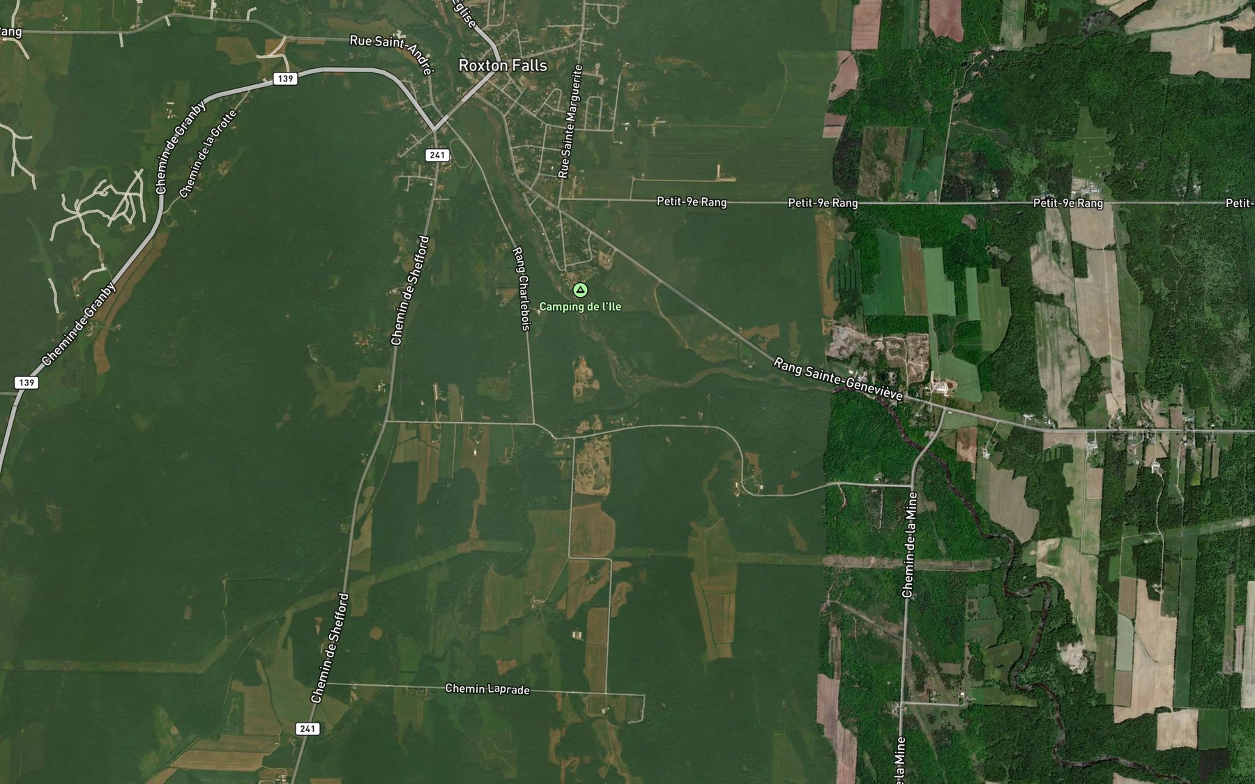 Satellite map of the Ruisseau Castagne