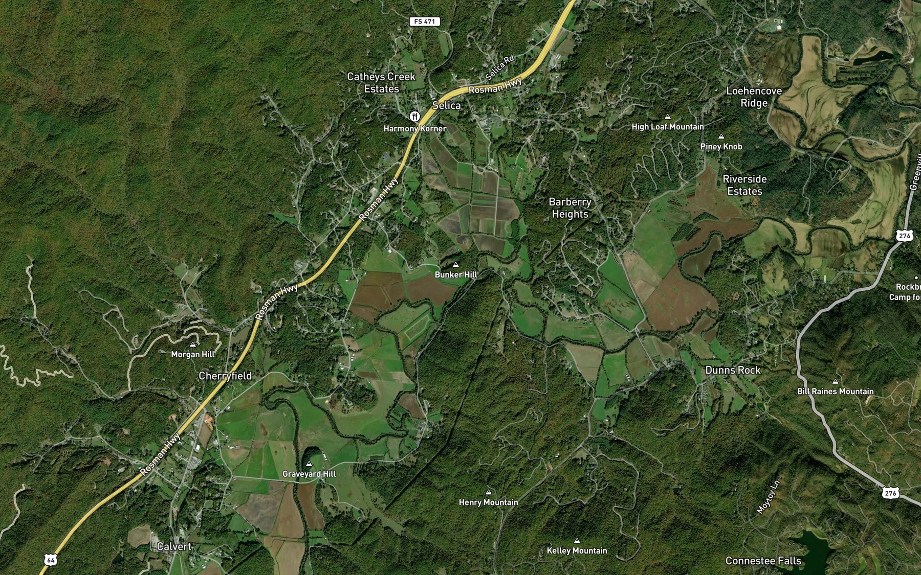 Satellite map of the Limekiln Branch