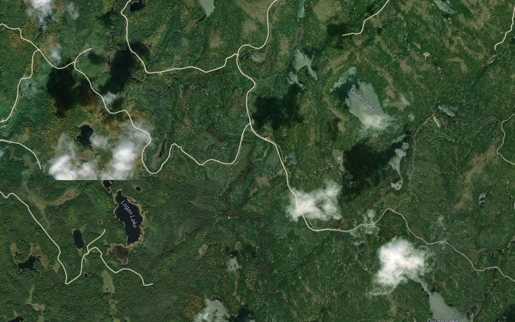 Satellite map of the Hodgson Creek