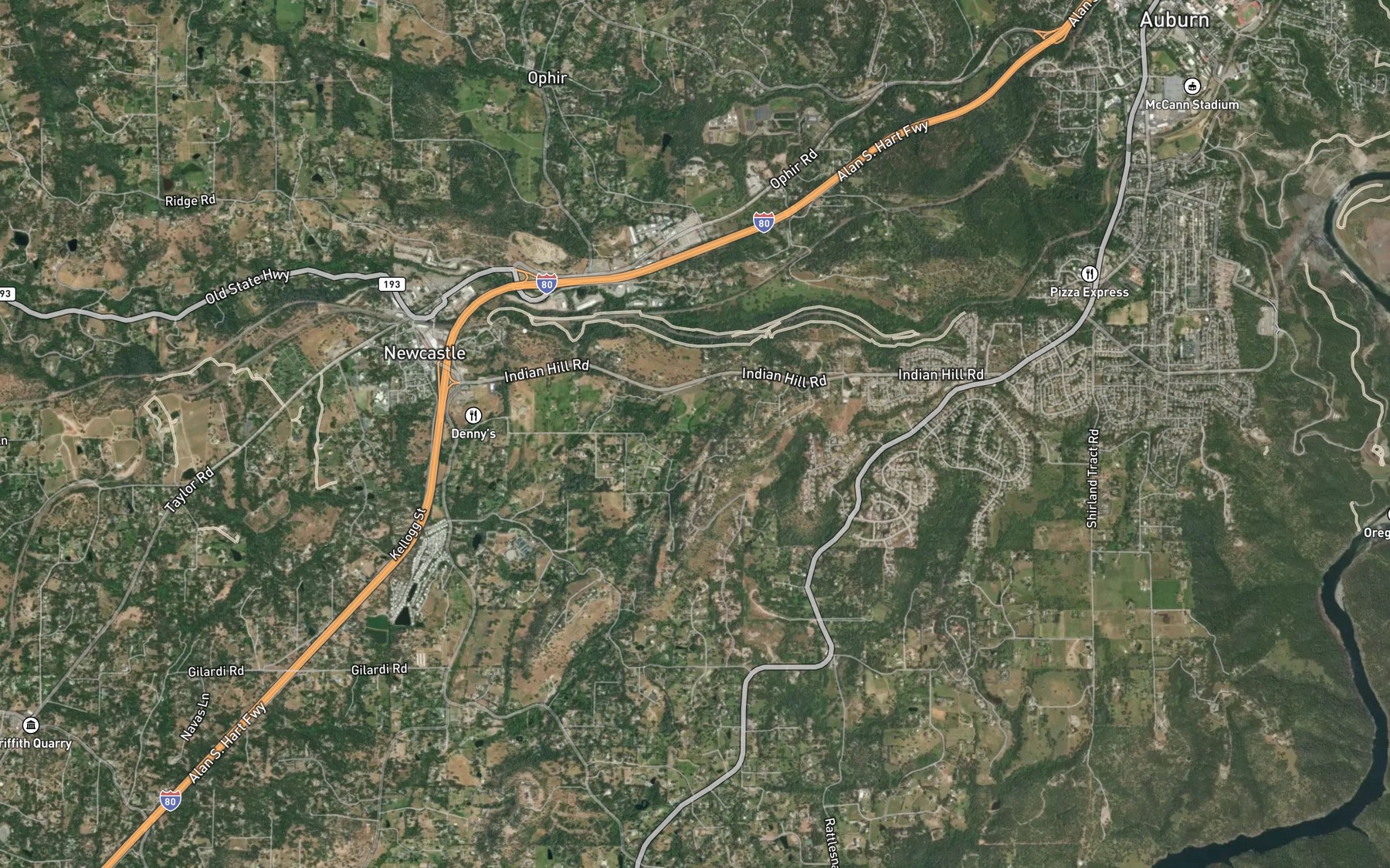 Satellite map of the Boardman Canal