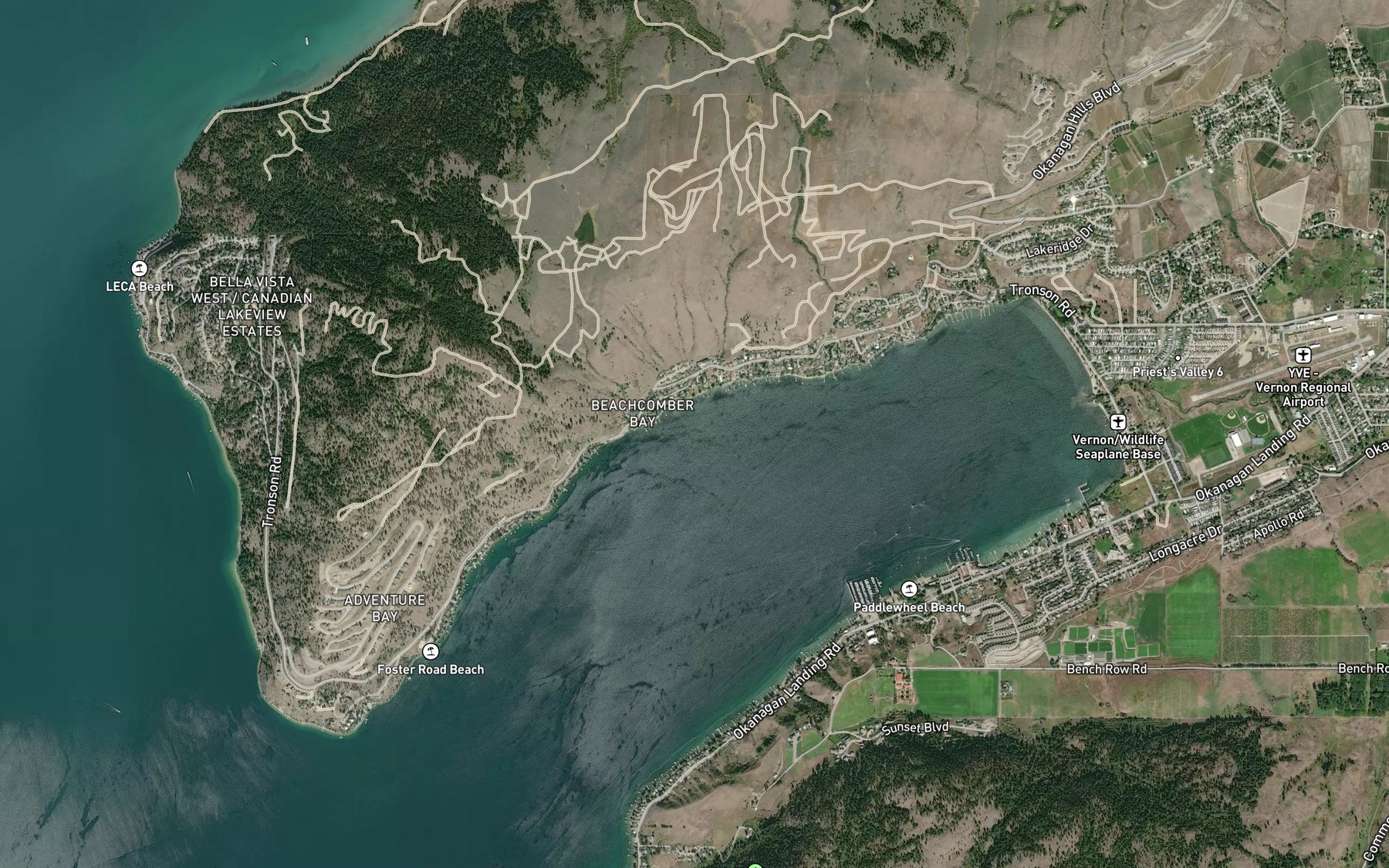 Satellite map of the Beachcomber Bay