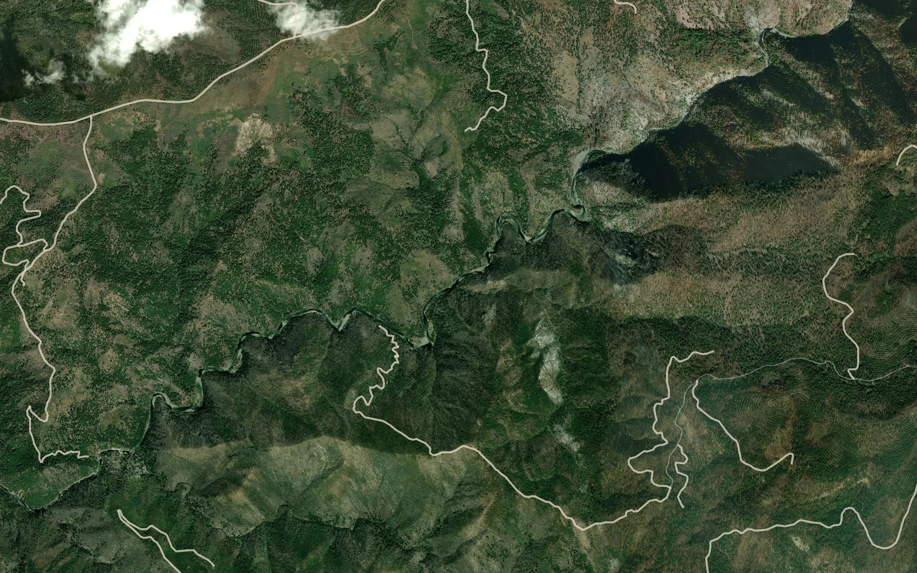 Satellite map of the Last Chance Creek