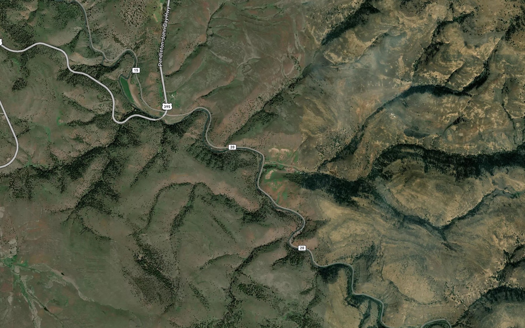 Satellite map of the Lick Creek