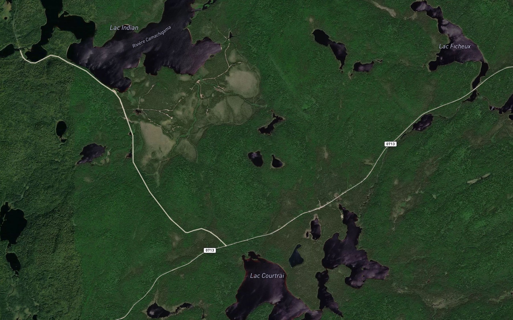 Satellite map of the Deuxieme Lac