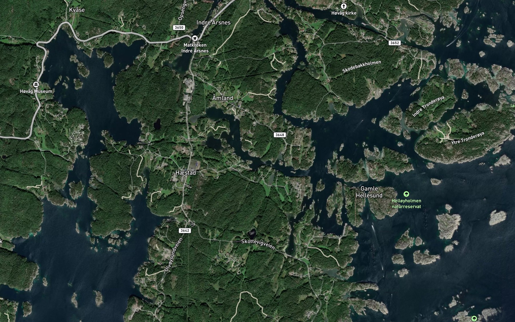 Satellite map of the Frillestadkilen
