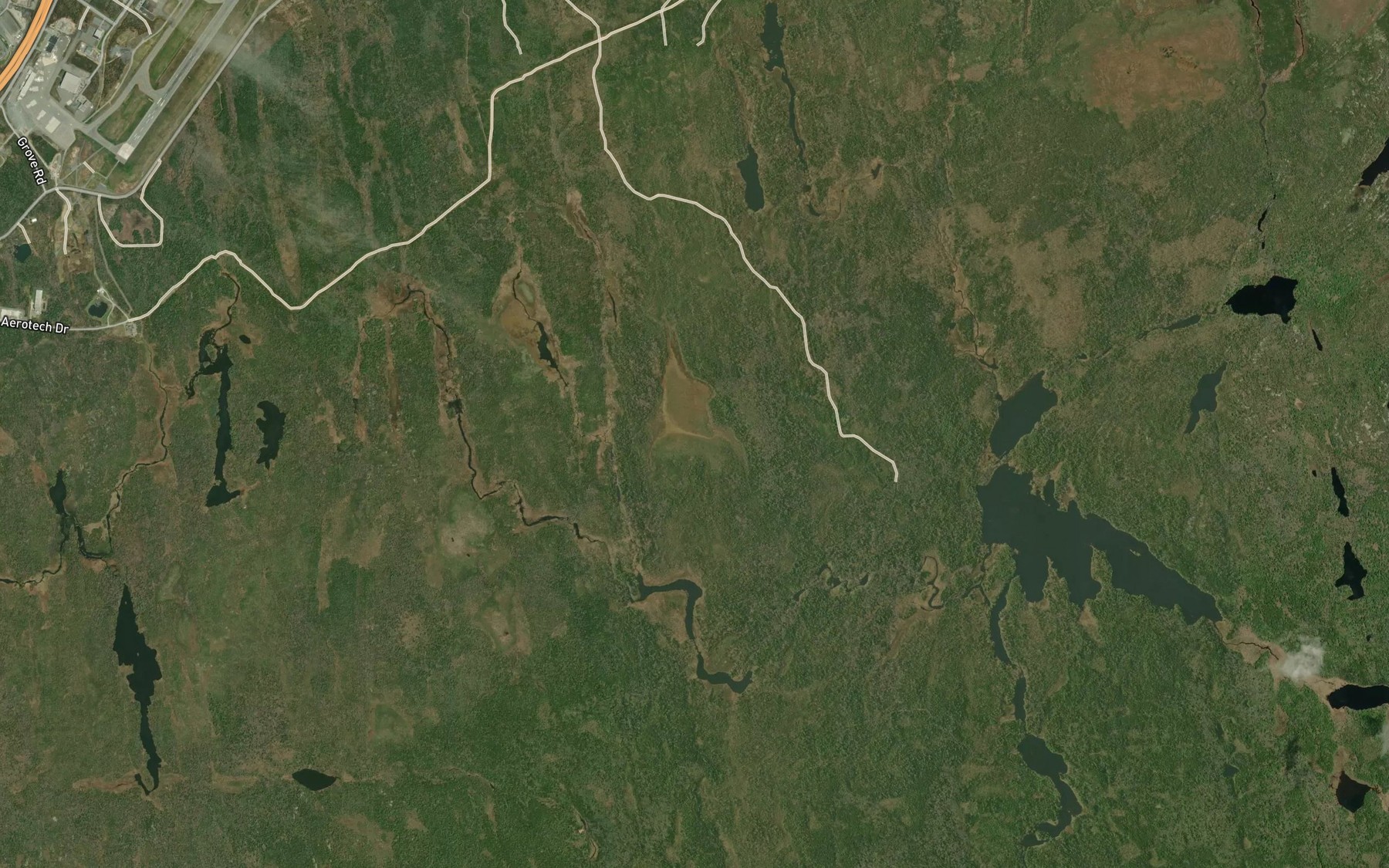 Satellite map of the Camphill Brook