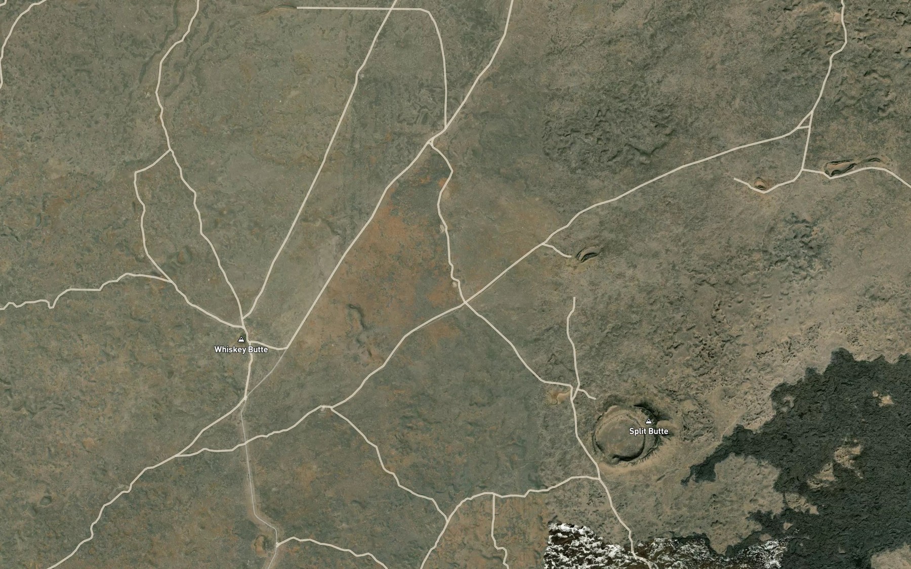 Satellite map of the Crossroad Lake