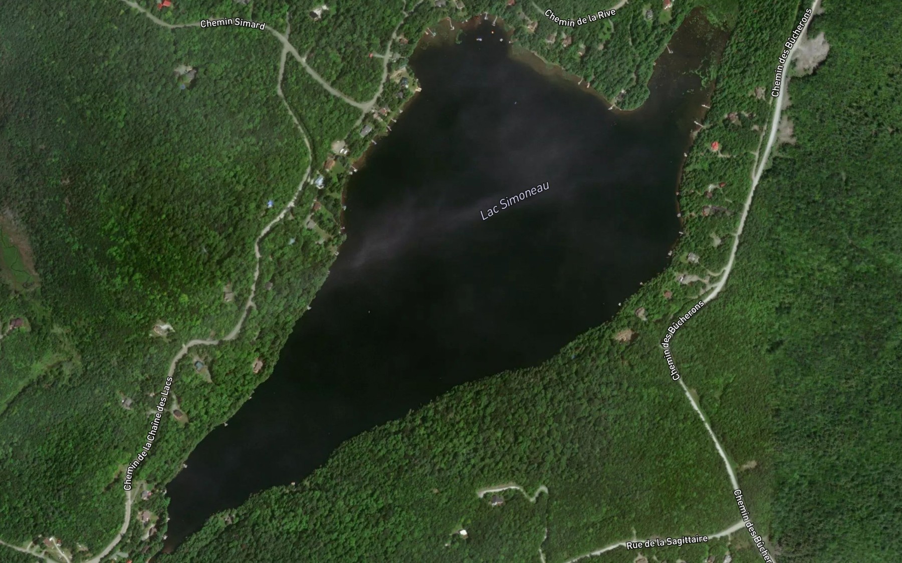 Satellite map of the Lac Simoneau