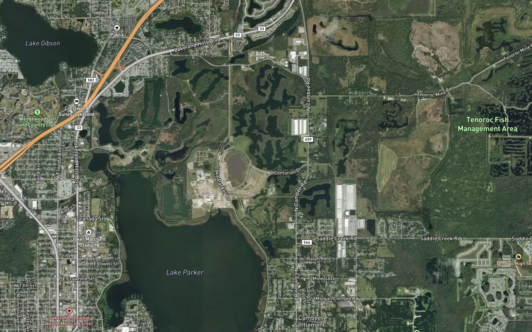 Satellite map of the Centurion Dr.