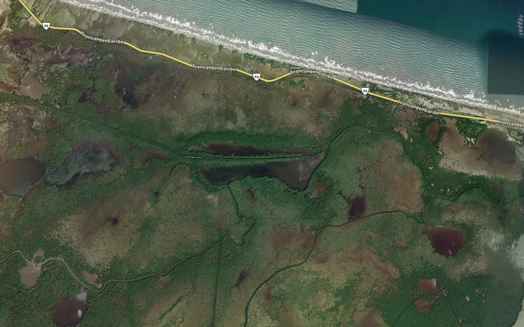 Satellite map of the Cienaga La Redonda