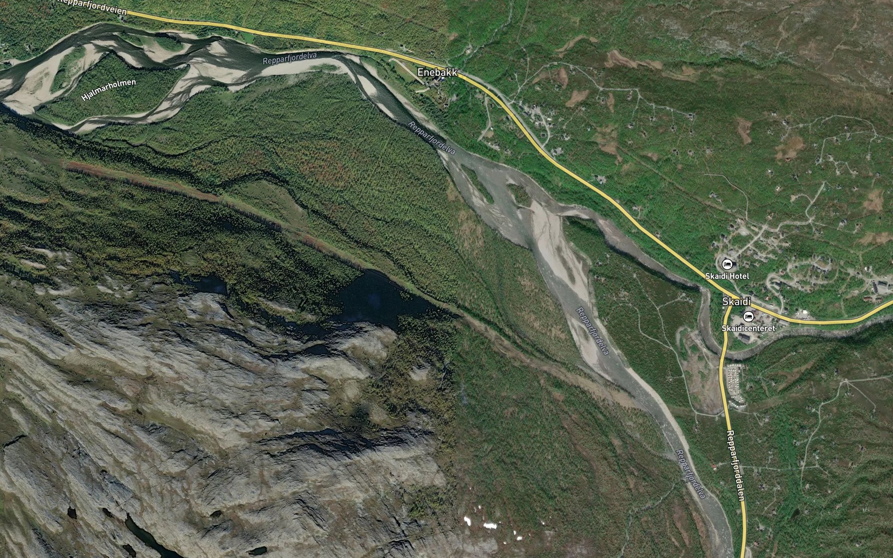 Satellite map of the Skaidejakka