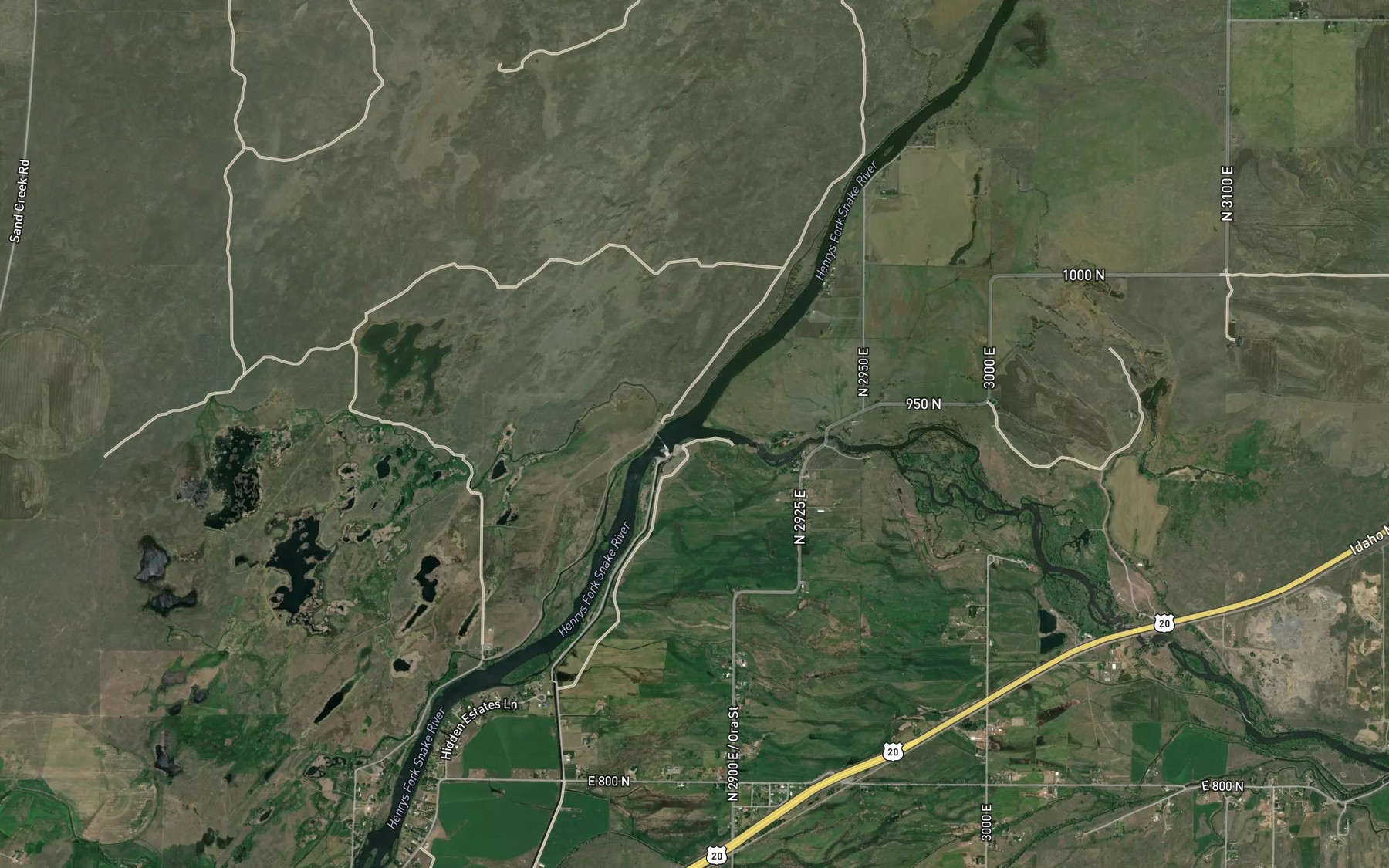 Satellite map of the Fall River