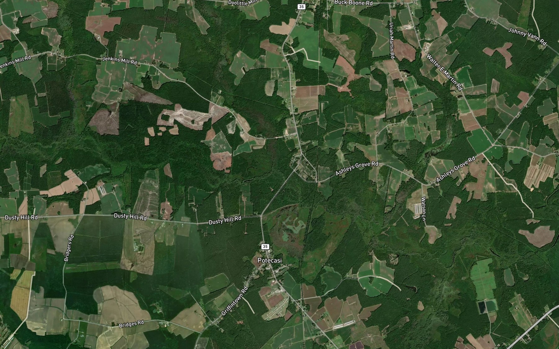 Satellite map of the Paddys Delight Creek