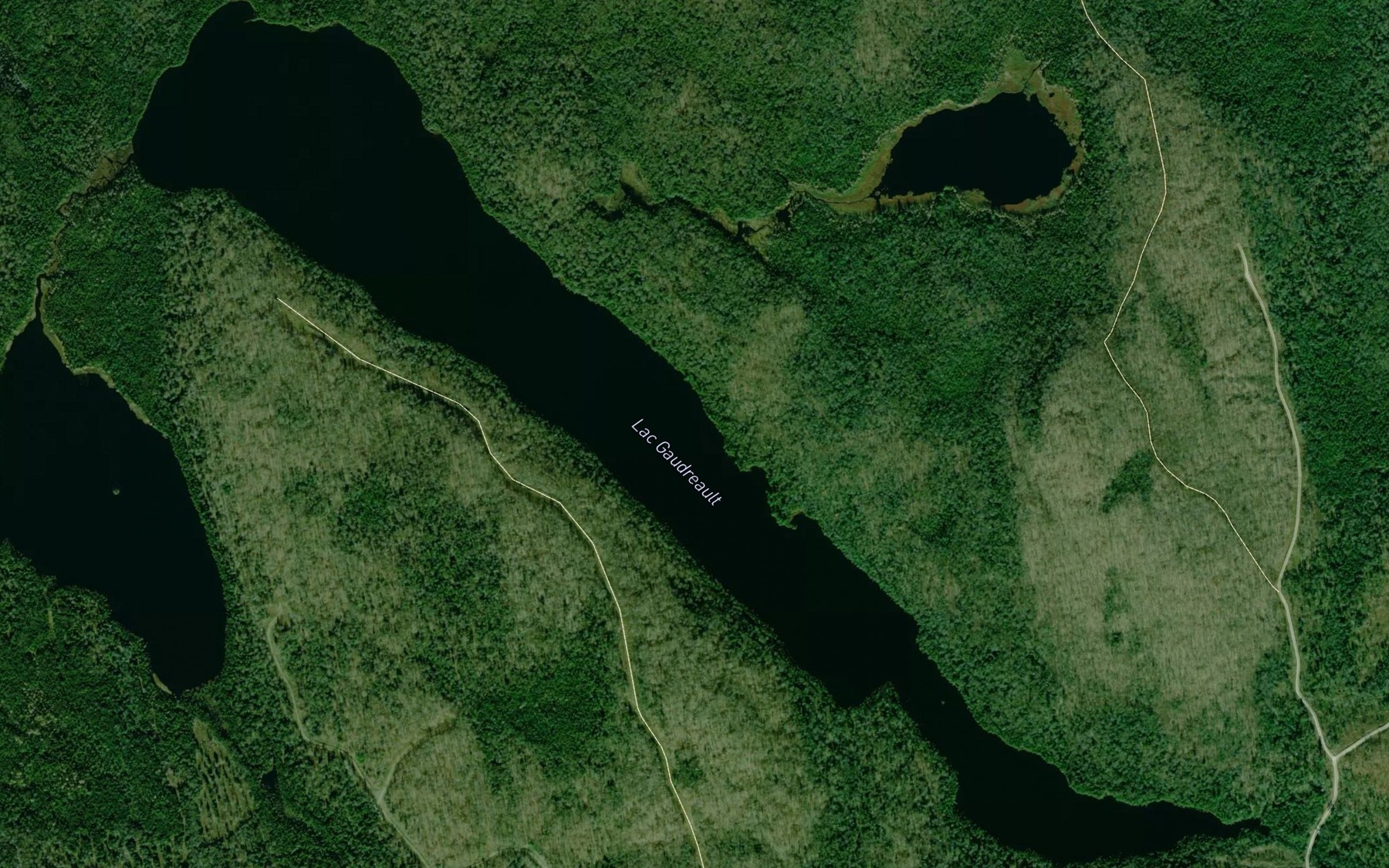 Satellite map of the Lac Gaudreault