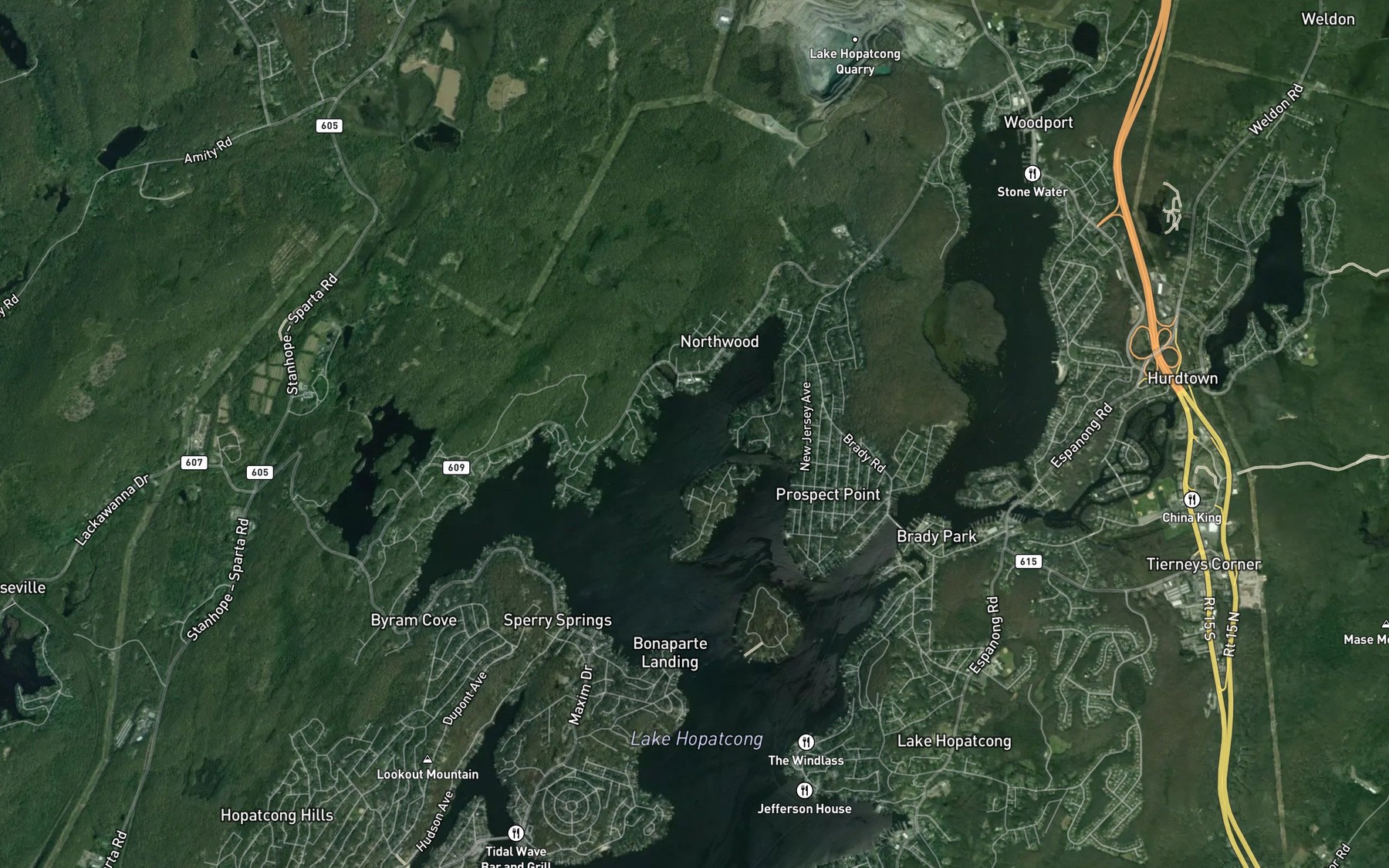 Satellite map of the Henderson Bay