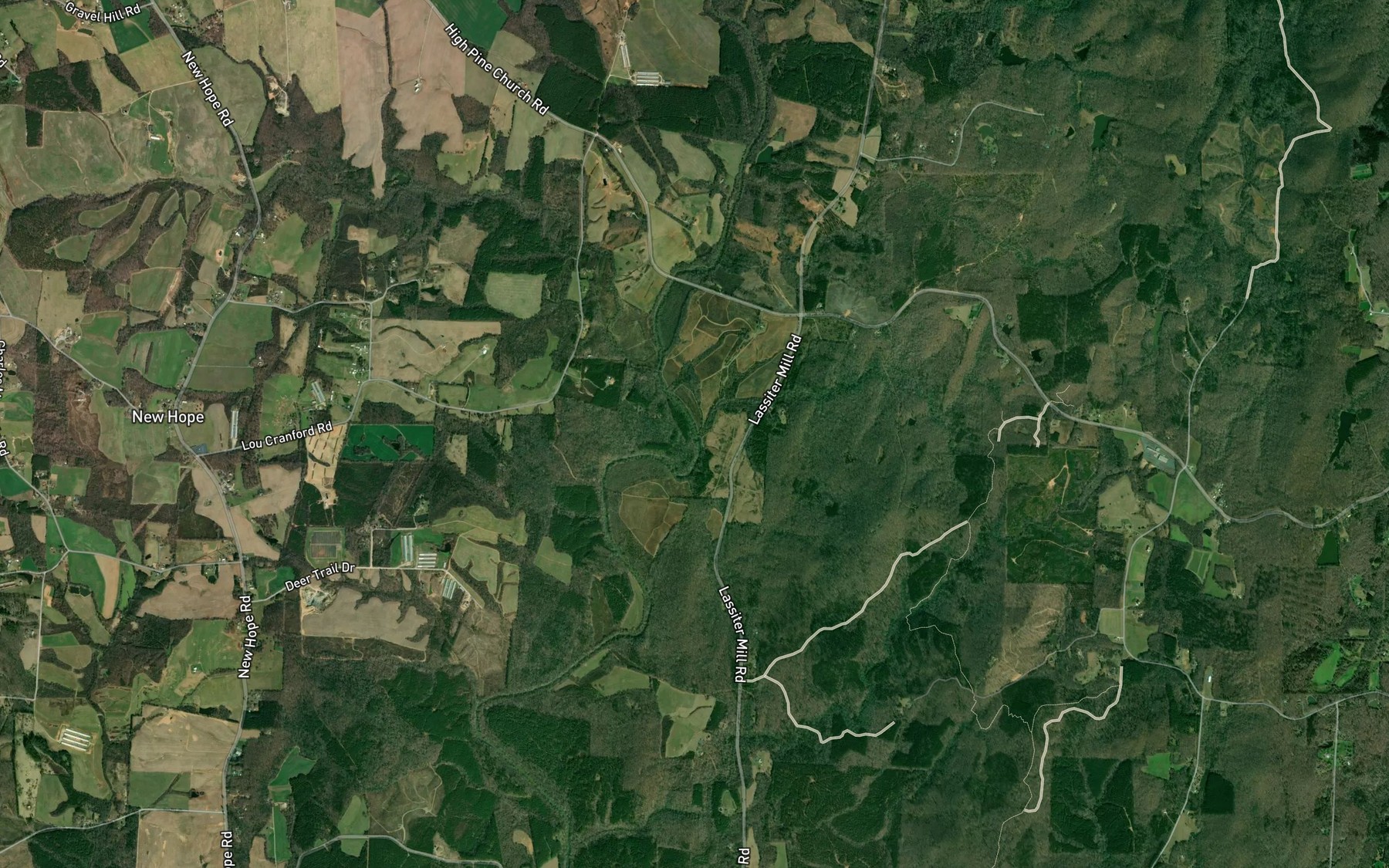 Satellite map of the Mill Creek