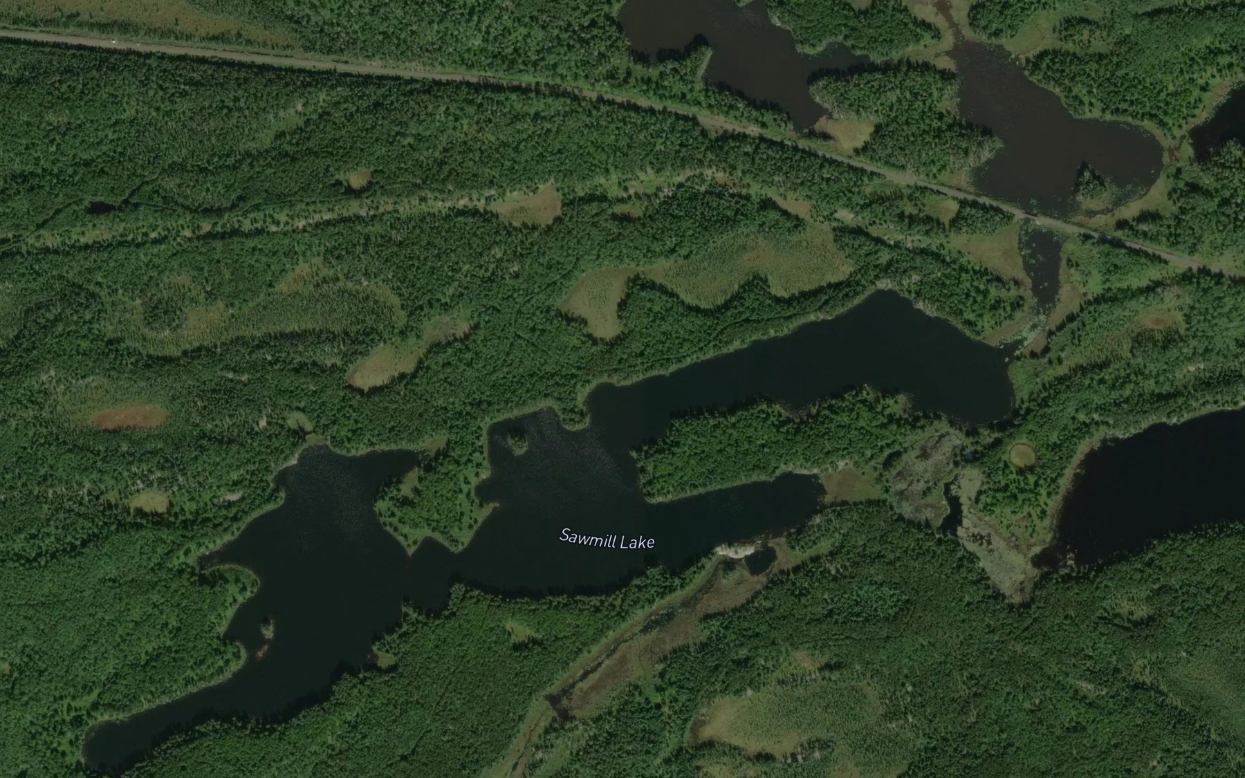 Satellite map of the Sawmill Lake