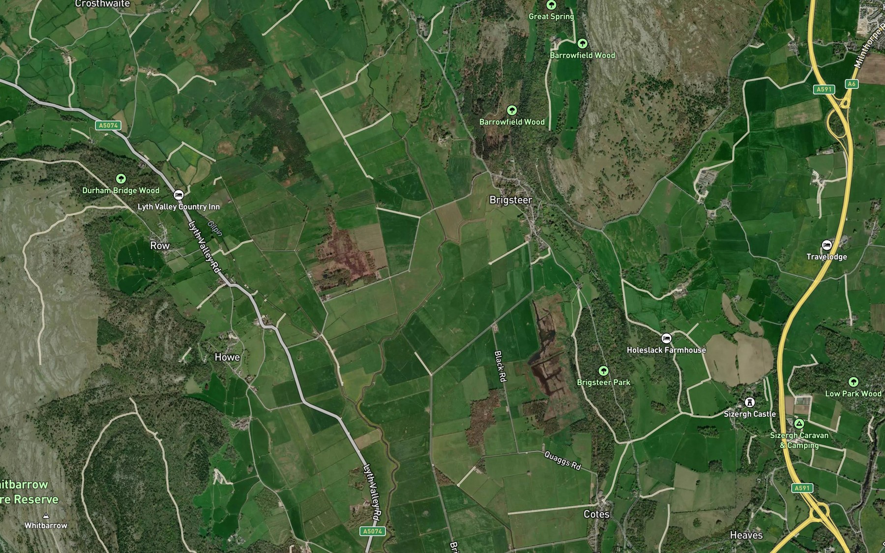 Satellite map of the Helsington