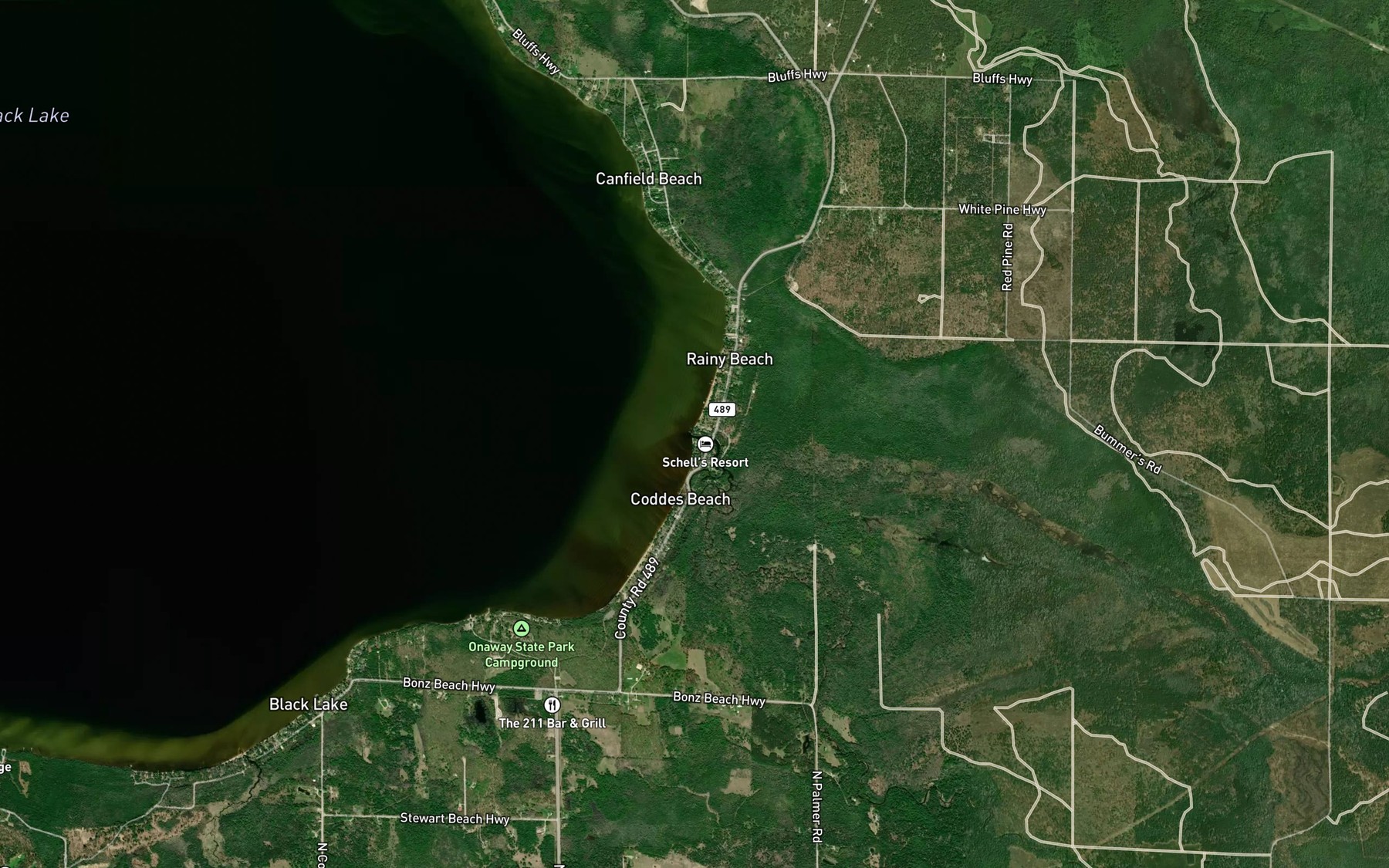 Satellite map of the Cold Creek