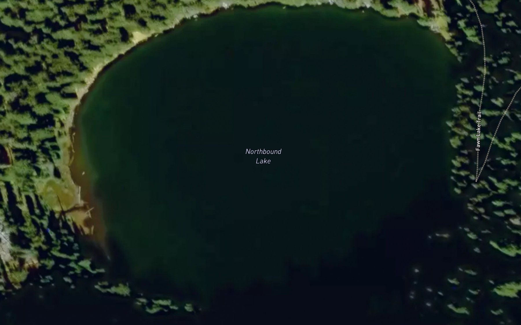 Satellite map of the Northbound Lake