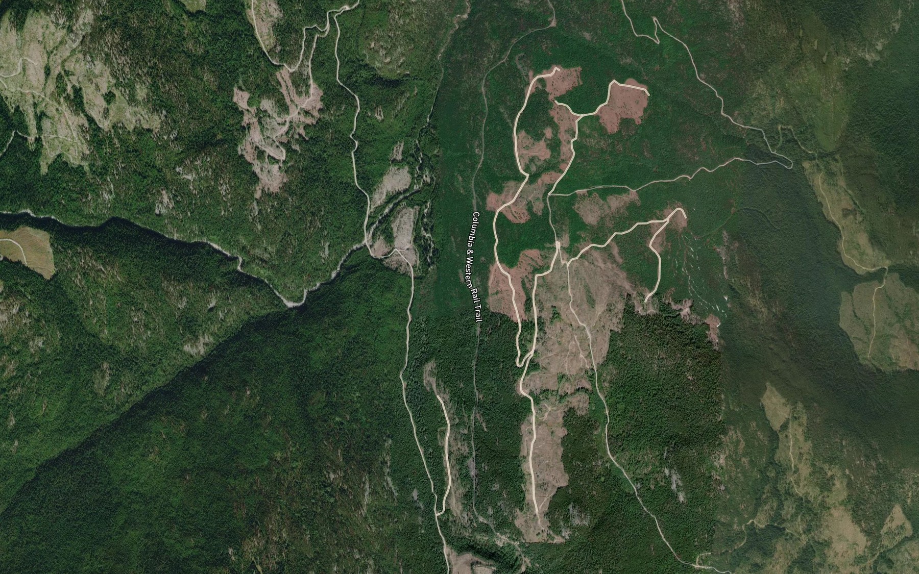Satellite map of the Peter Creek