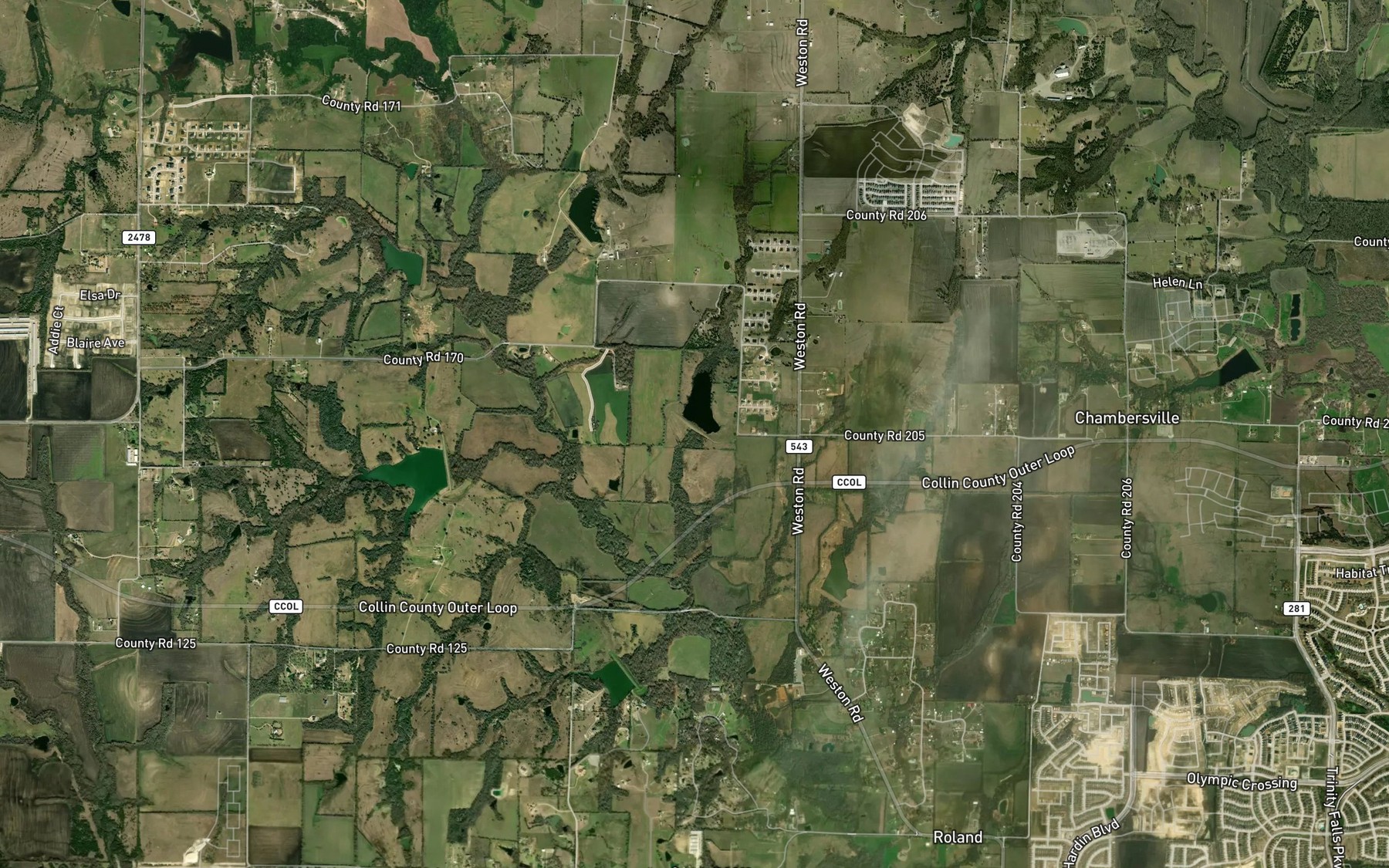 Satellite map of the Soil Conservation Service Site 12 Reservoir