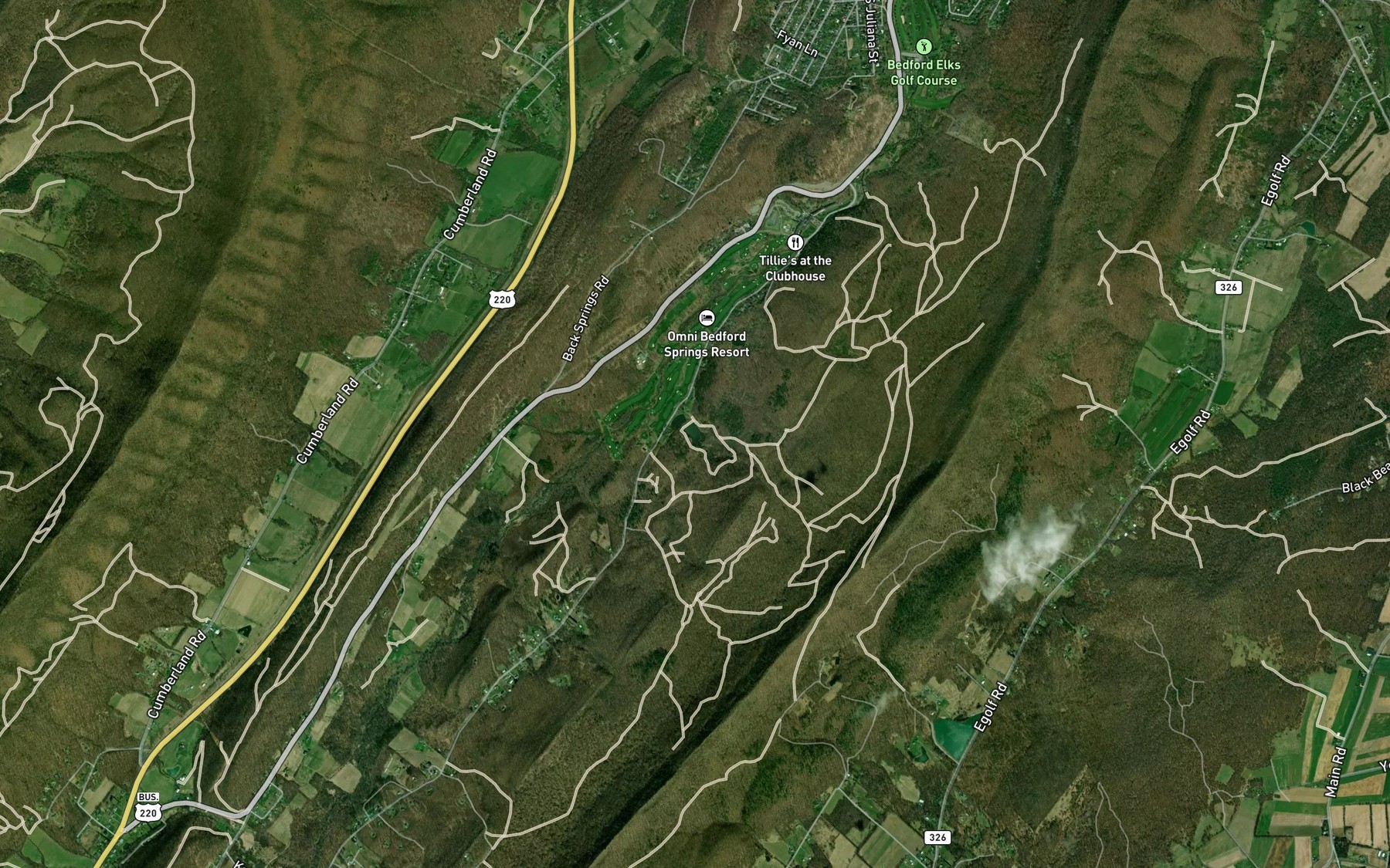 Satellite map of the Red Oaks Lakes