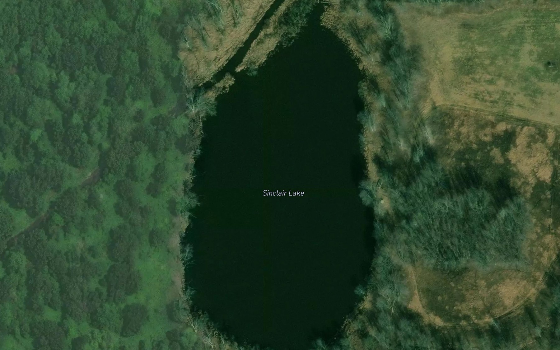 Satellite map of the Sinclair Lake