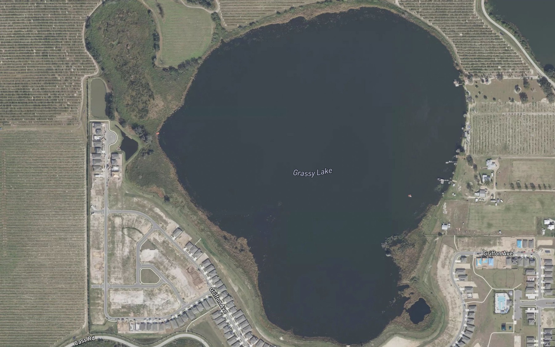 Satellite map of the Grassy Lake