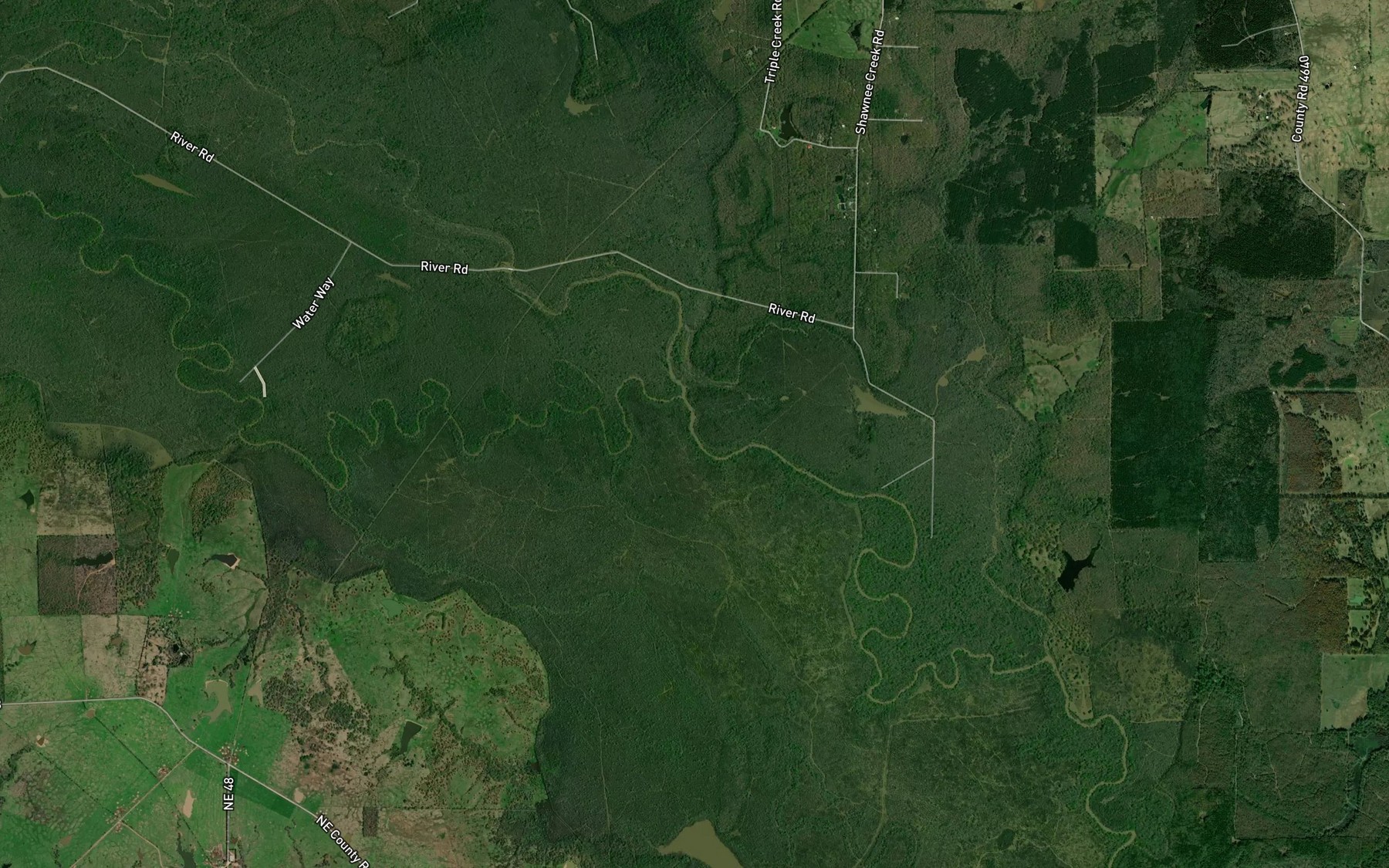 Satellite map of the Elm Creek
