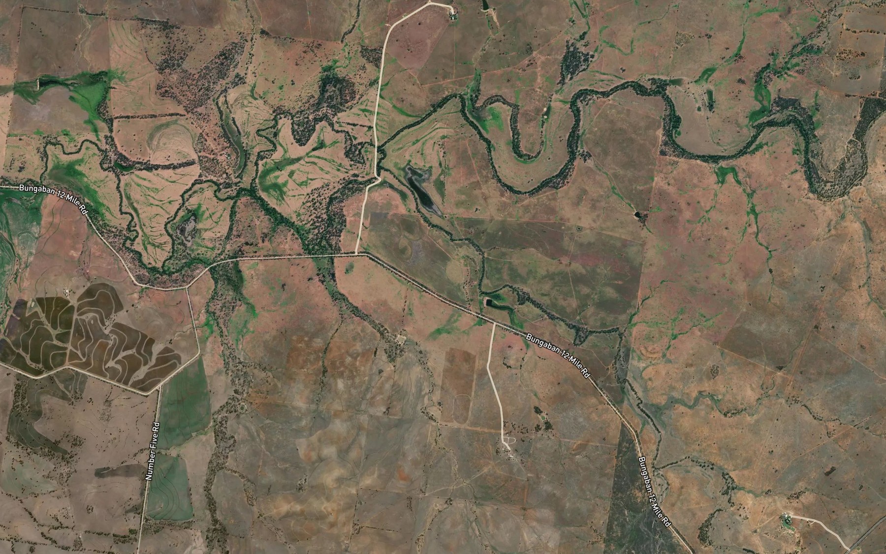 Satellite map of the Bullock Creek