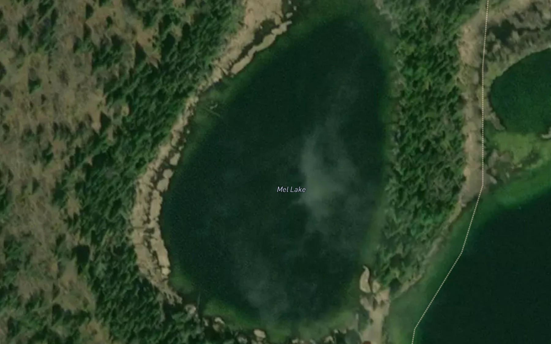 Satellite map of the Mel Lake