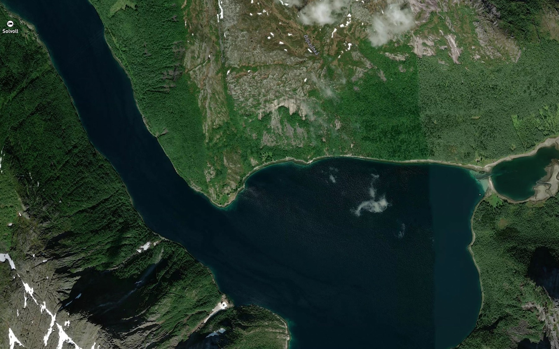 Satellite map of the Garvaldakluokta