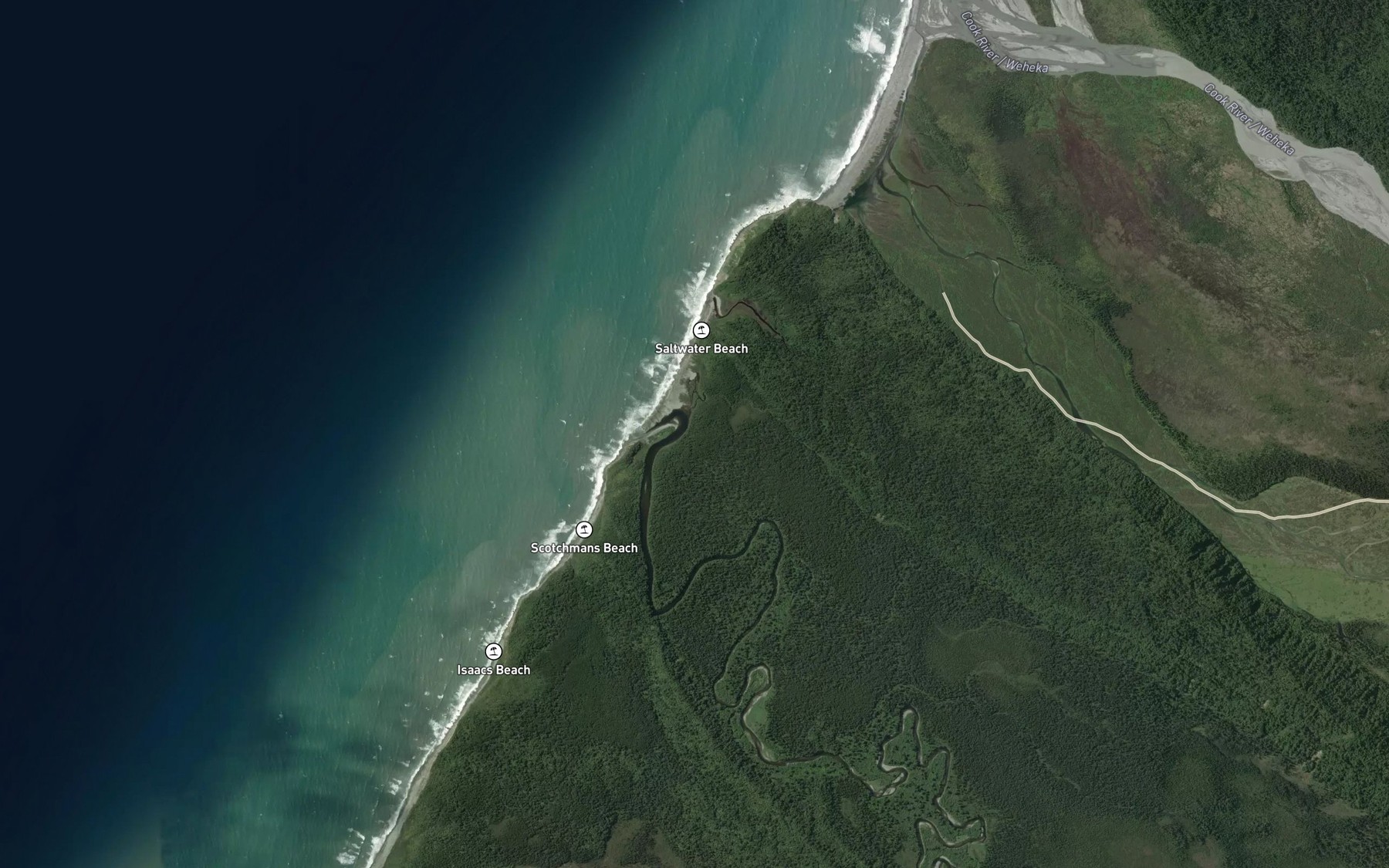 Satellite map of the Gordon Creek