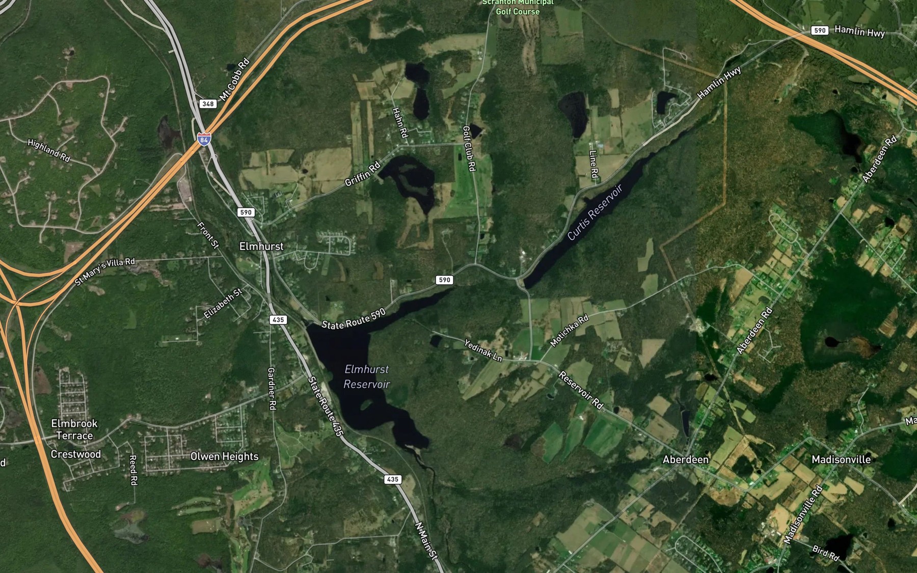 Satellite map of the White Oak Run