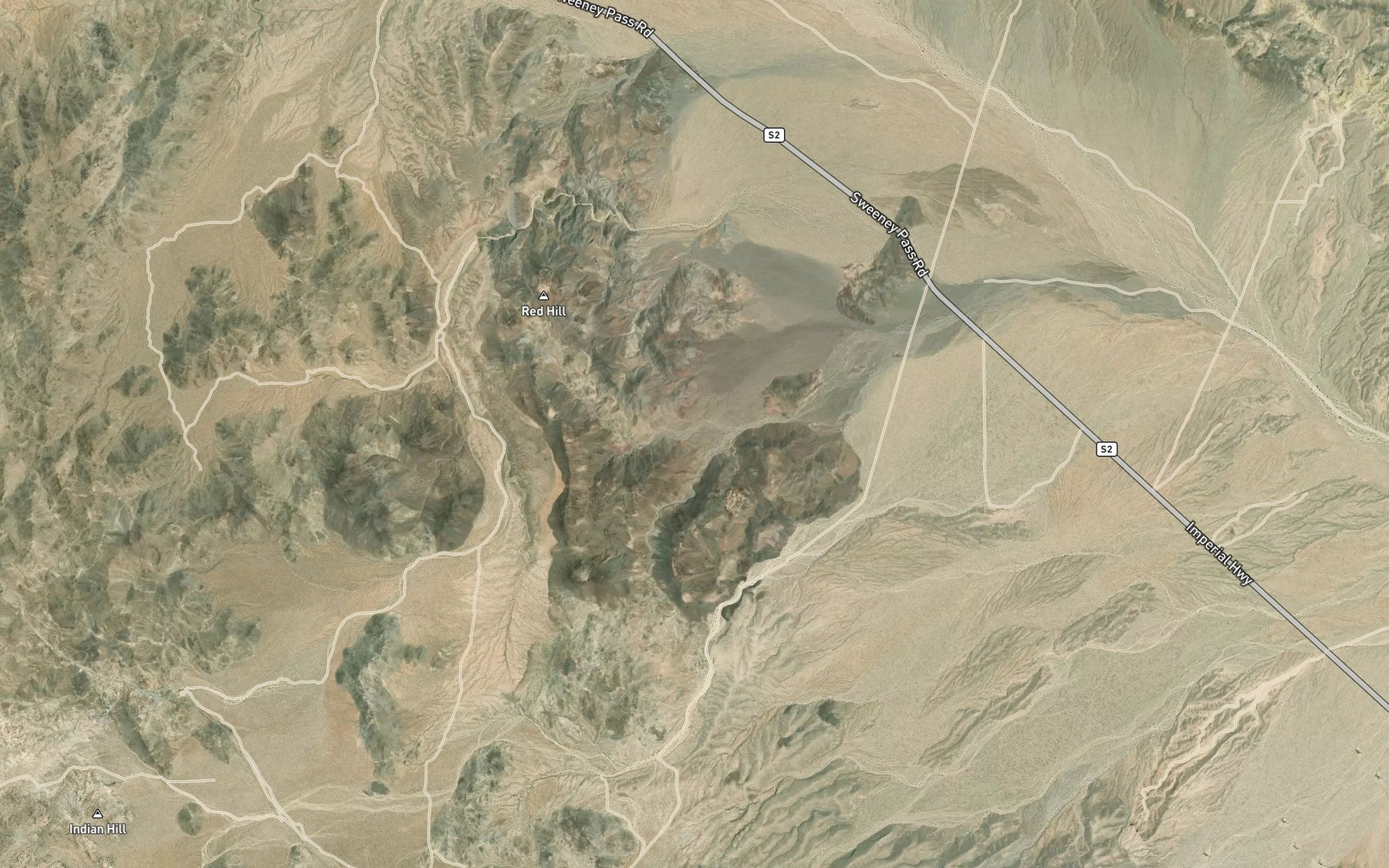 Satellite map of the Lava Flow Wash